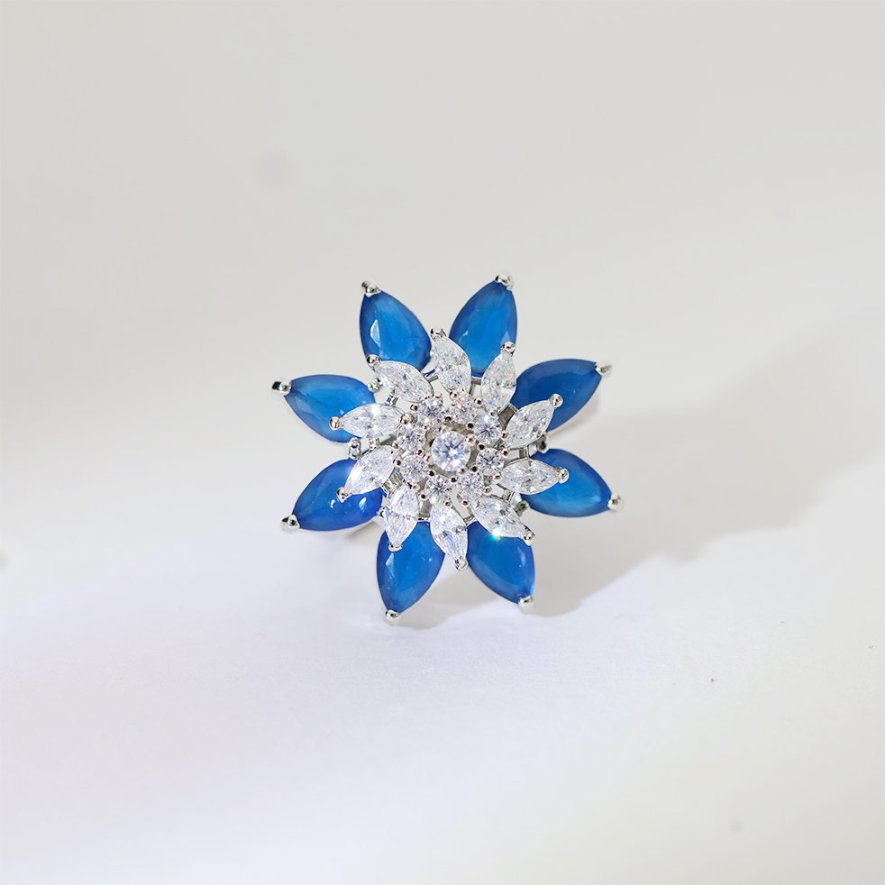Blue Bloom Diamond Ring - Image 2