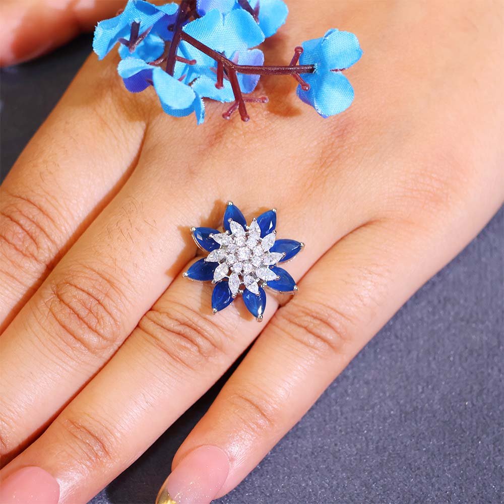 Blue Bloom Diamond Ring