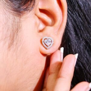 Heart Glow Diamond Stud Earrings