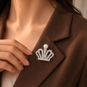 Royal Pearl Crown Brooch