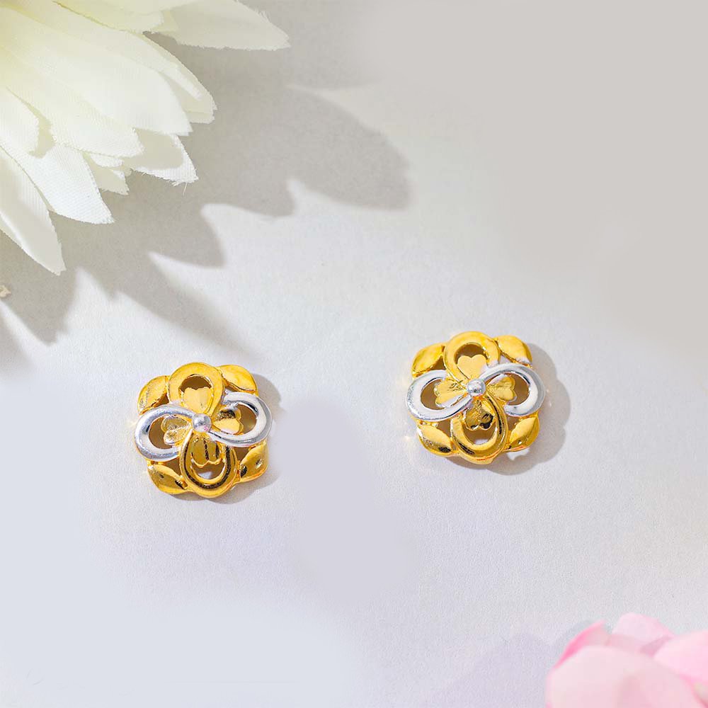 Golden Infinity Bloom Gold Earring - Image 3