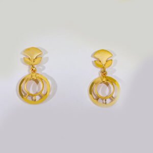 Golden Circle Drop Gold Earring