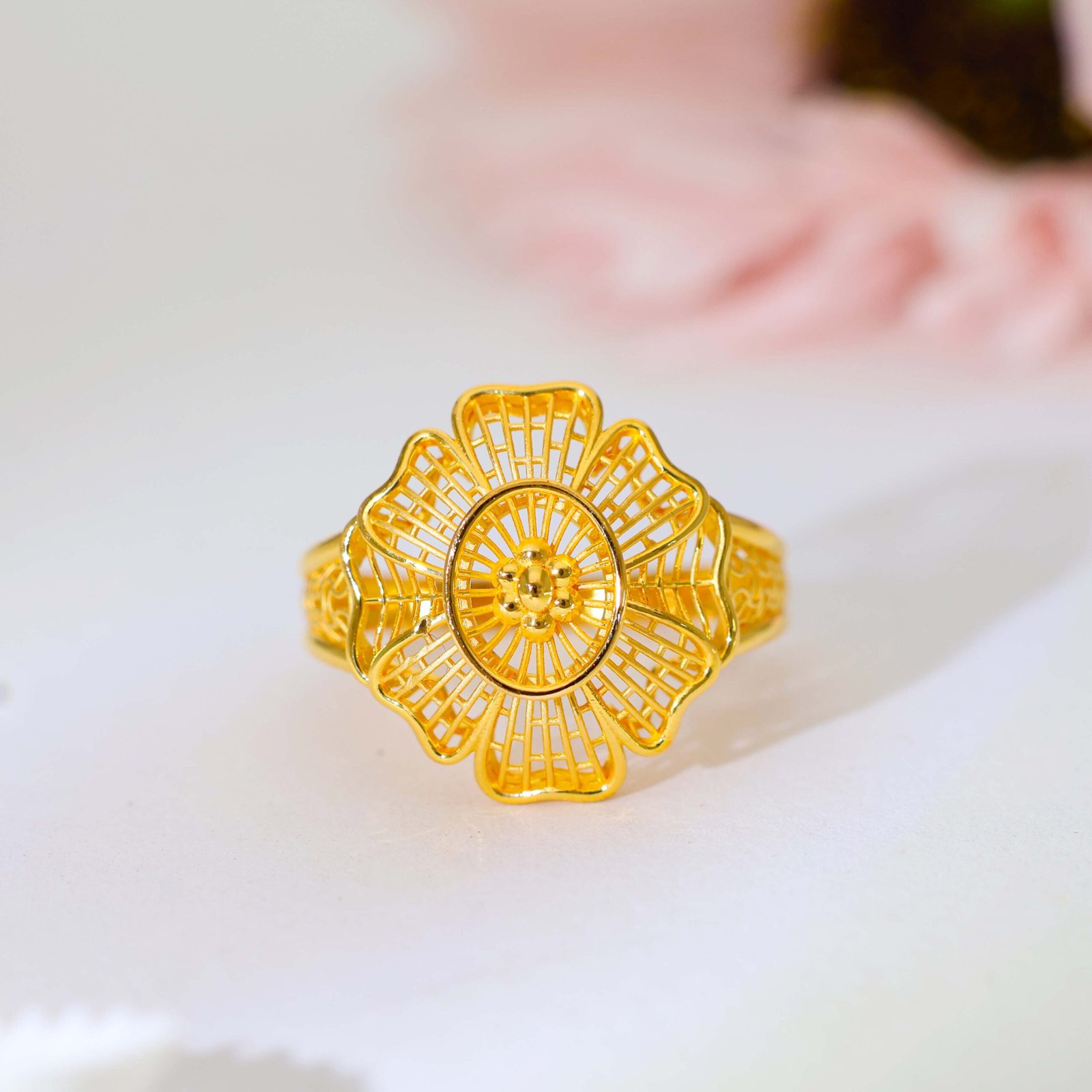 Golden Bloom Gold Ladies Rings - Image 4