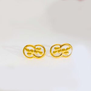 Twin Bloom Gold Earring