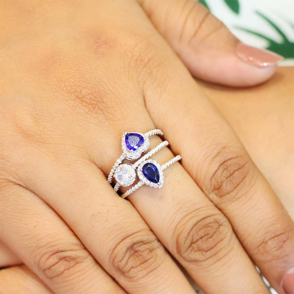 Sapphire Trio Diamond Ring