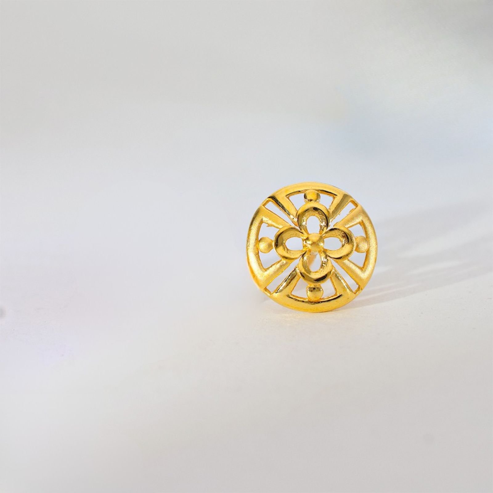 Golden Blossom Gold Earrings - Image 2