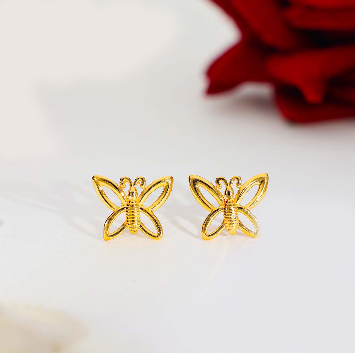Golden Butterfly Gold Earring - Image 3