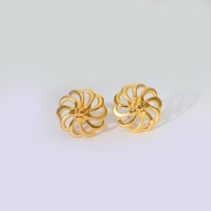 Floral Twist Gold Earrings