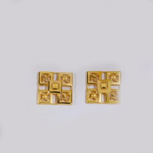 Golden Square Gold Earring