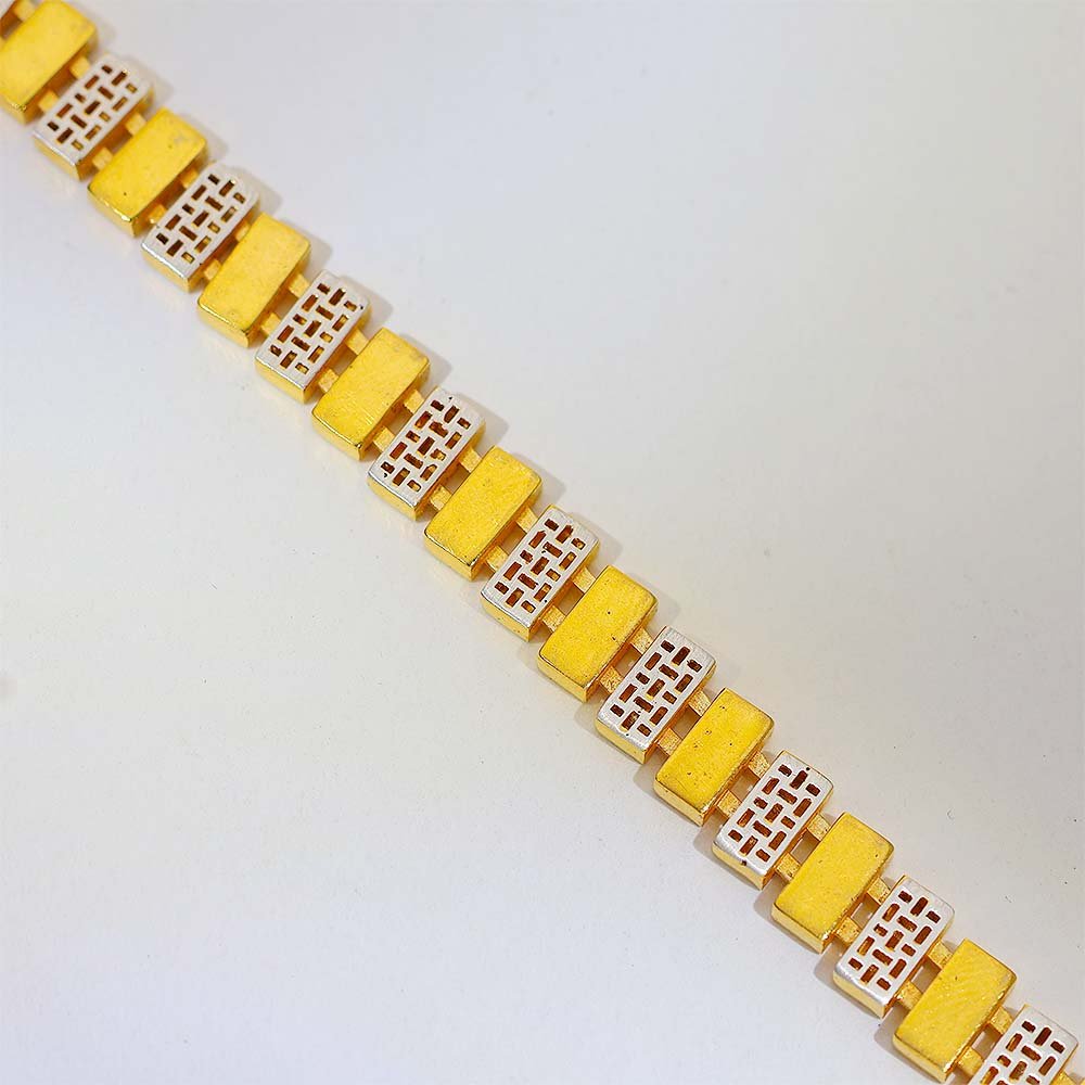 Dual Tone Grid Gents Bracelet - Image 2
