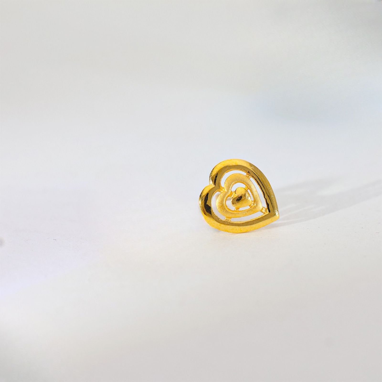 Golden Heart Gold Earrings - Image 2