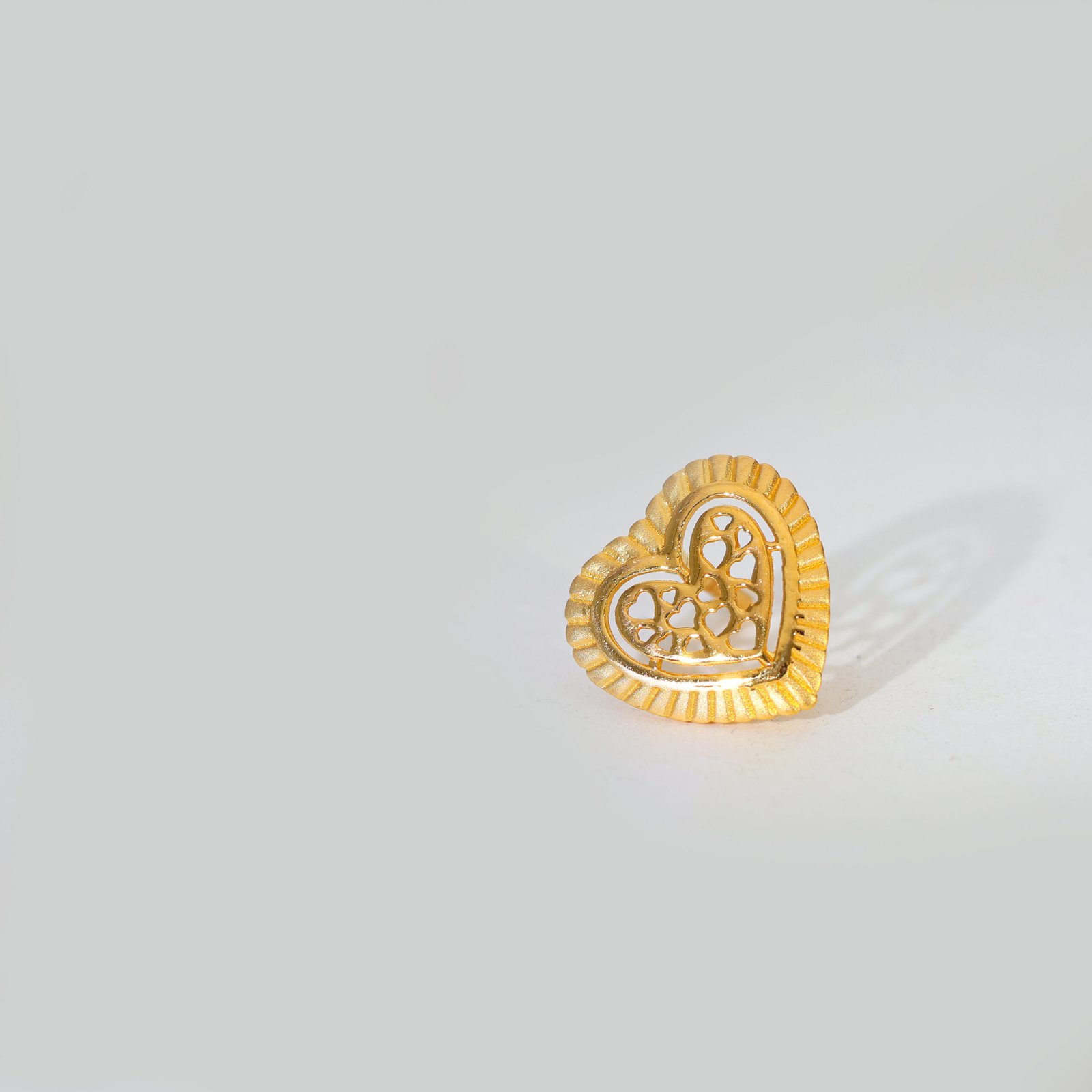 Sweet Heart Gold Earrings - Image 2