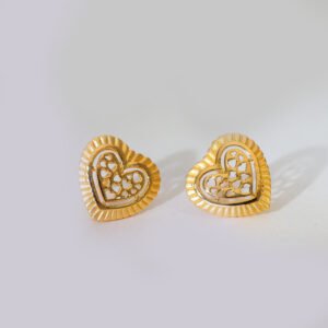 Sweet Heart Gold Earrings