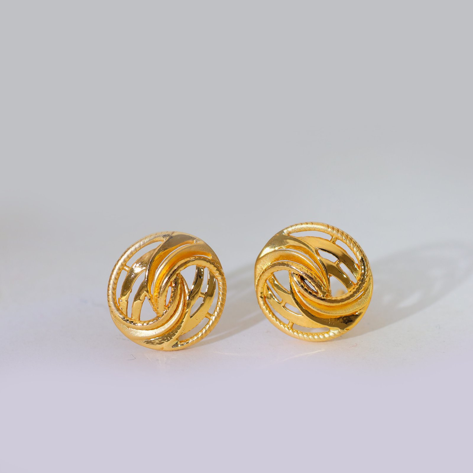 Golden Swirl Gold Earrings