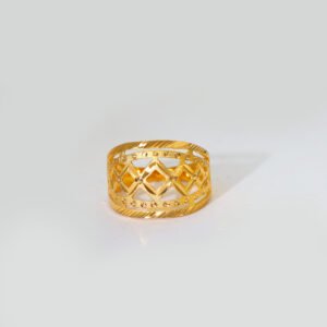 Golden Lattice Gold Ladies Ring