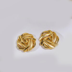 Golden Twist Gold Earring