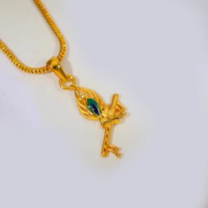 Divine Krishna Flute Gold Pendant
