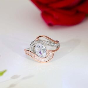 Oval Wave Diamond Cocktail Ring