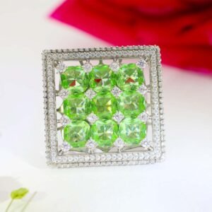 Lime Glow Cocktail Ring
