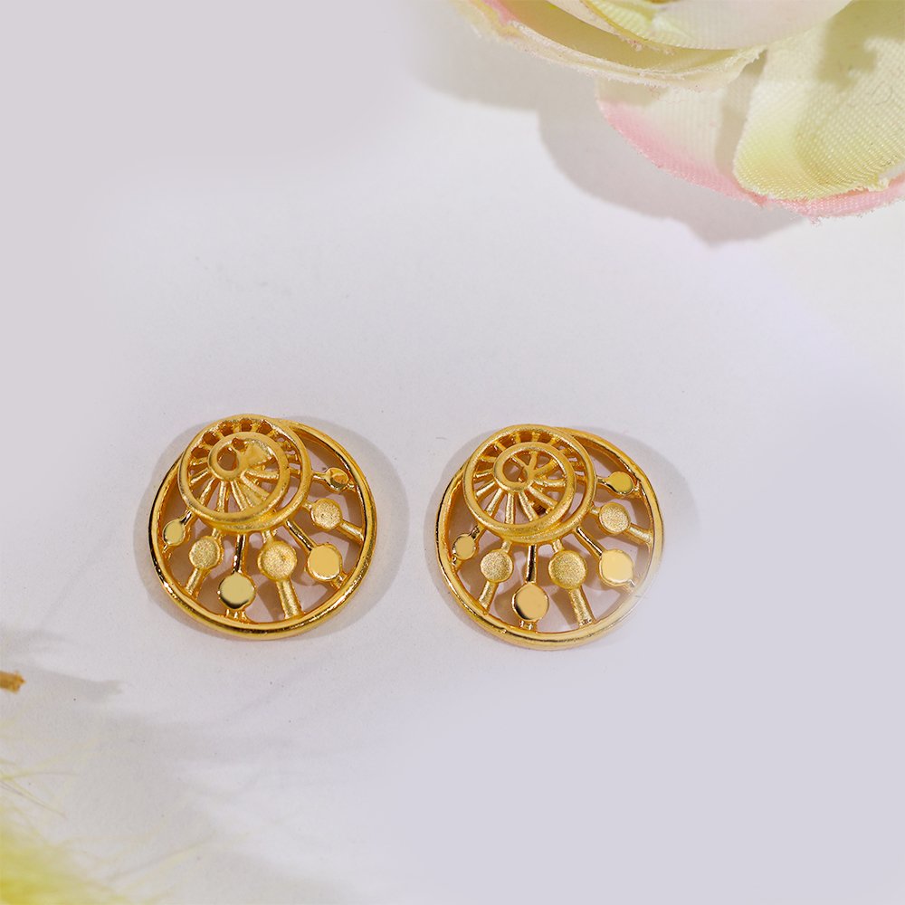 Golden Orbit Gold Earring - Image 3