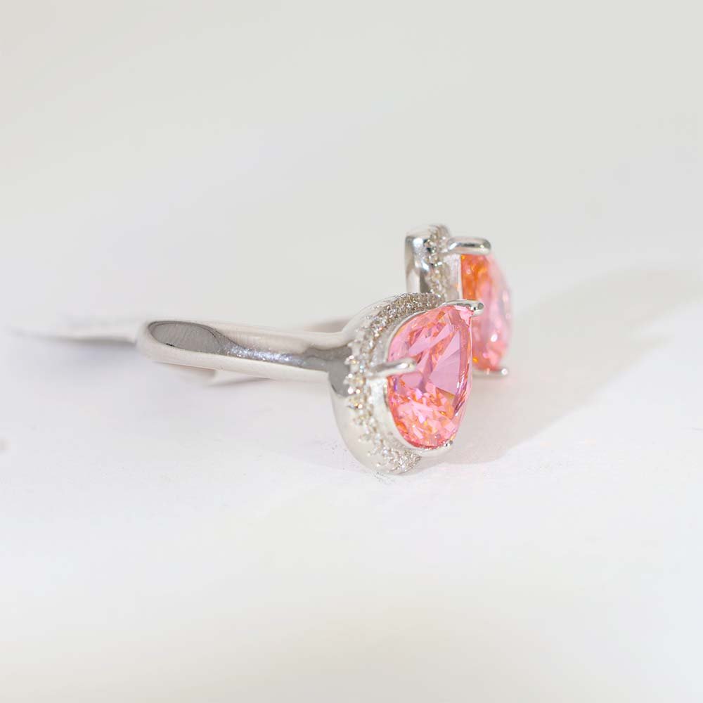 Pink Twin Drop Diamond Ring - Image 3