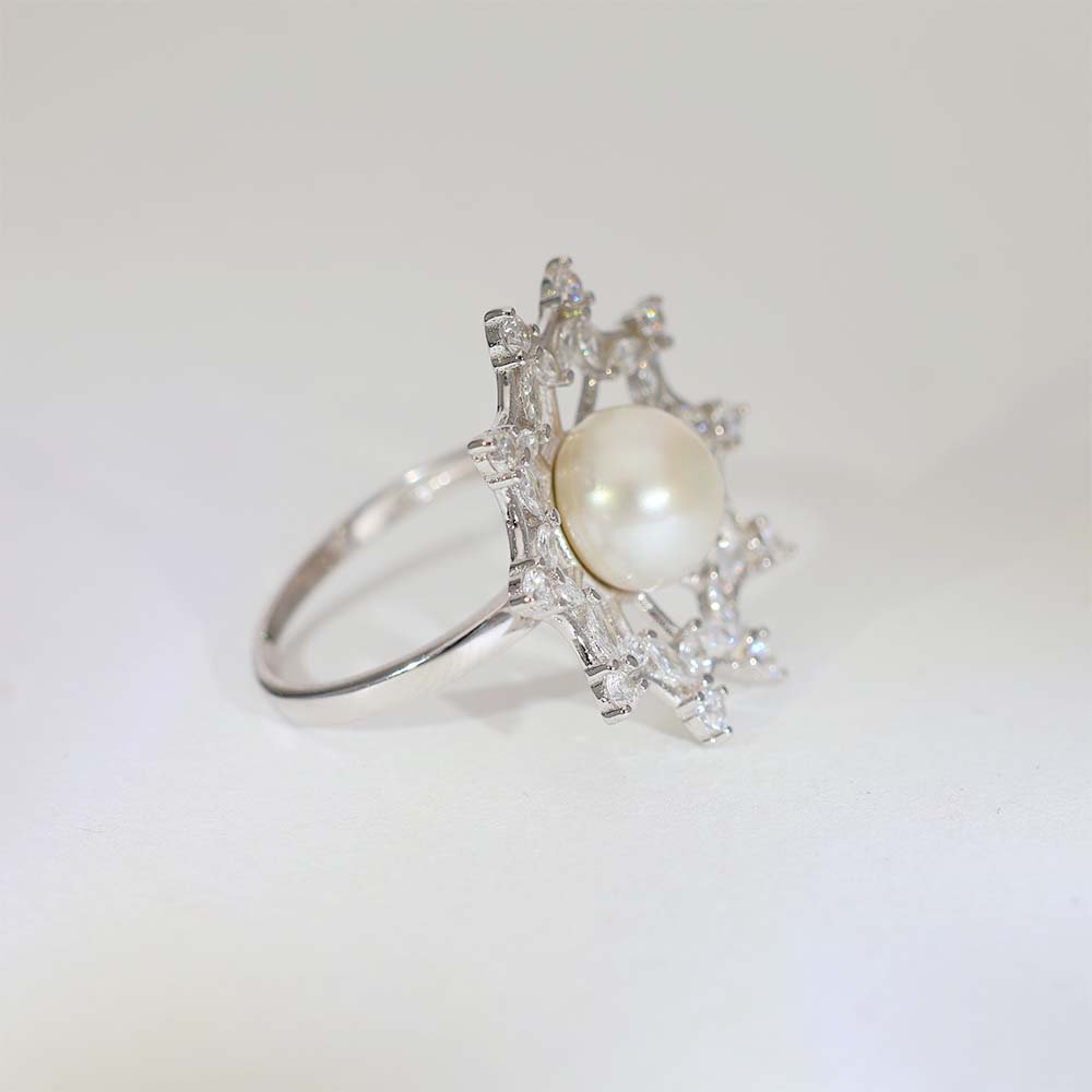 Pearl Star Diamond Cocktail Ring - Image 3