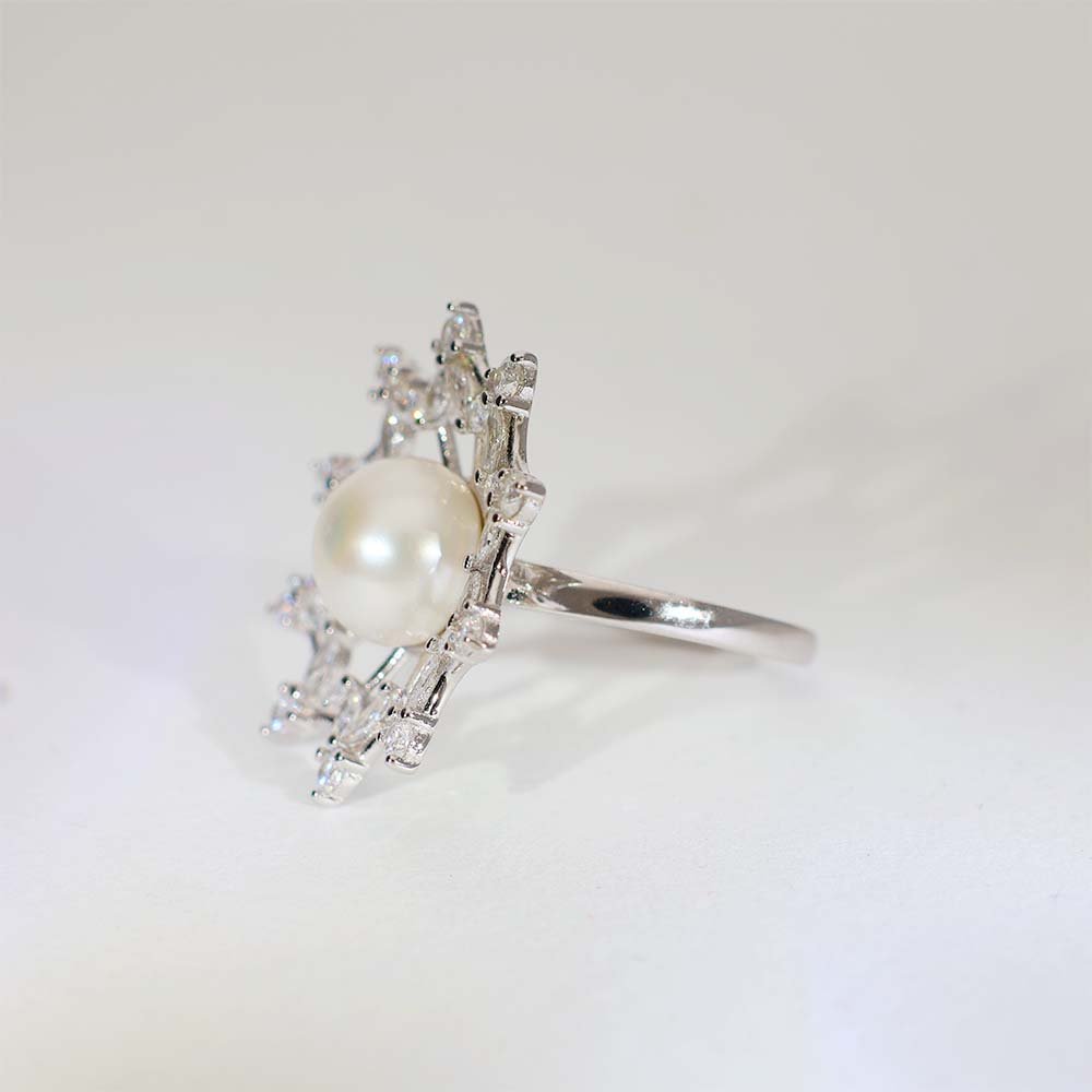 Pearl Star Diamond Cocktail Ring - Image 4