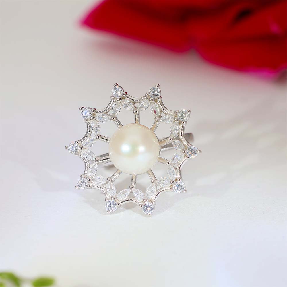 Pearl Star Diamond Cocktail Ring
