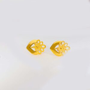 Golden Daisy Heart Gold Earring