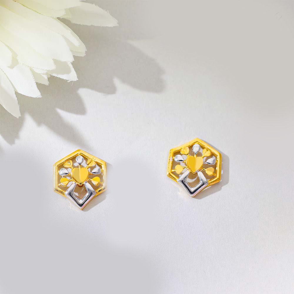 Petal Grace Gold Earring - Image 3