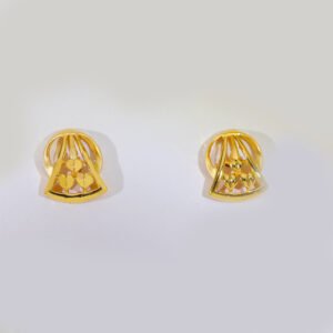 Triple Heart Gold Earring