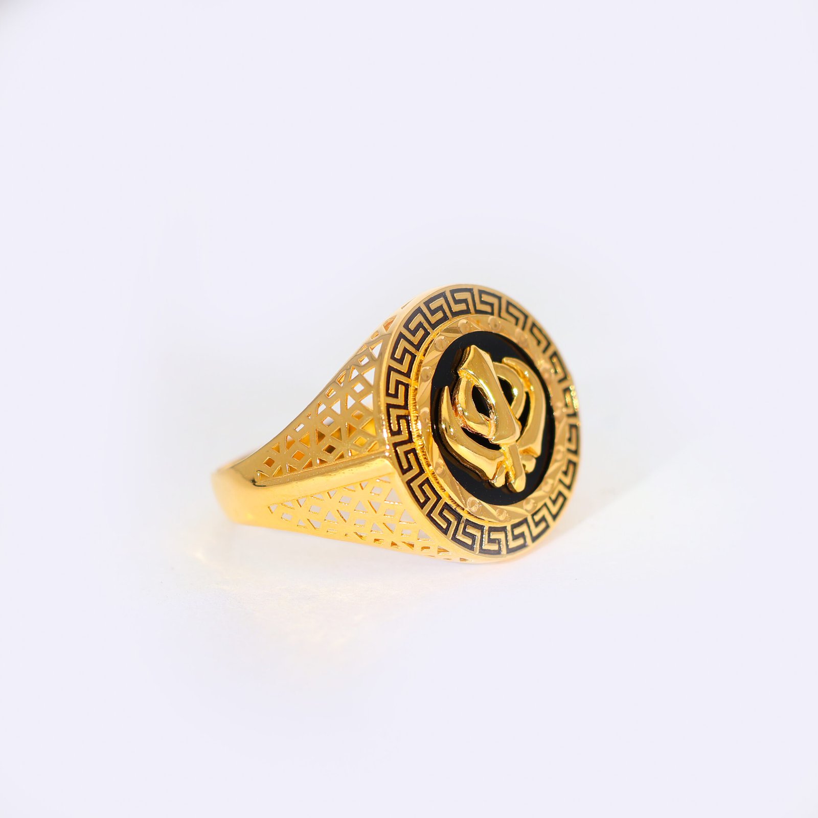 Khalsa Pride Gold Gents Ring - Image 2