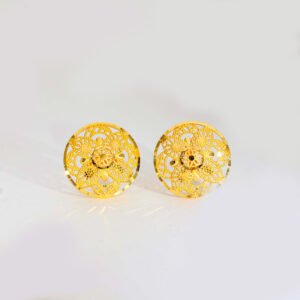 Floral Lace Gold Earrings