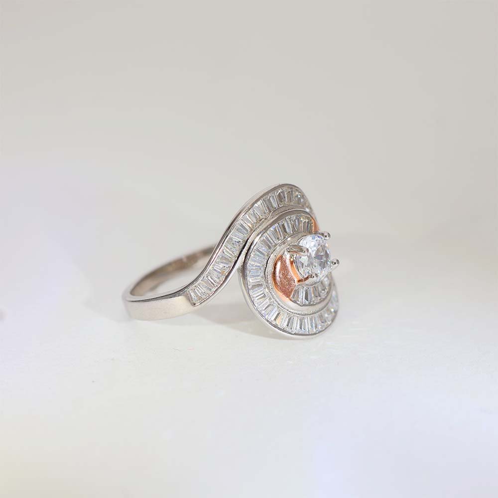 Spiral Glow Diamond Cocktail Ring - Image 2
