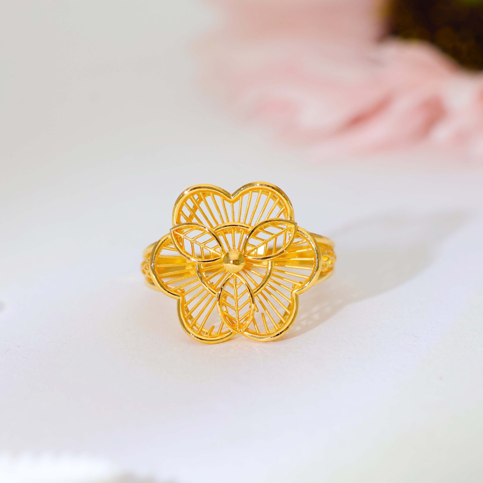 Bloom Petal Gold Ladies Rings - Image 4