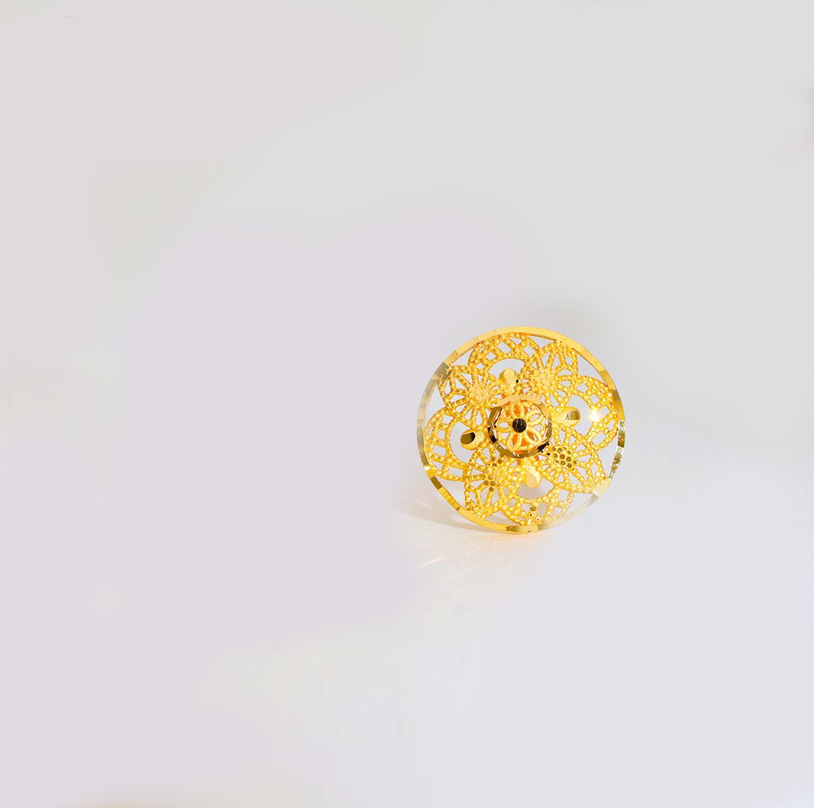 Floral Lace Gold Earrings - Image 2