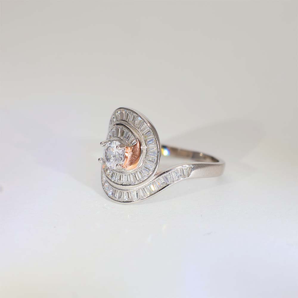 Spiral Glow Diamond Cocktail Ring - Image 3