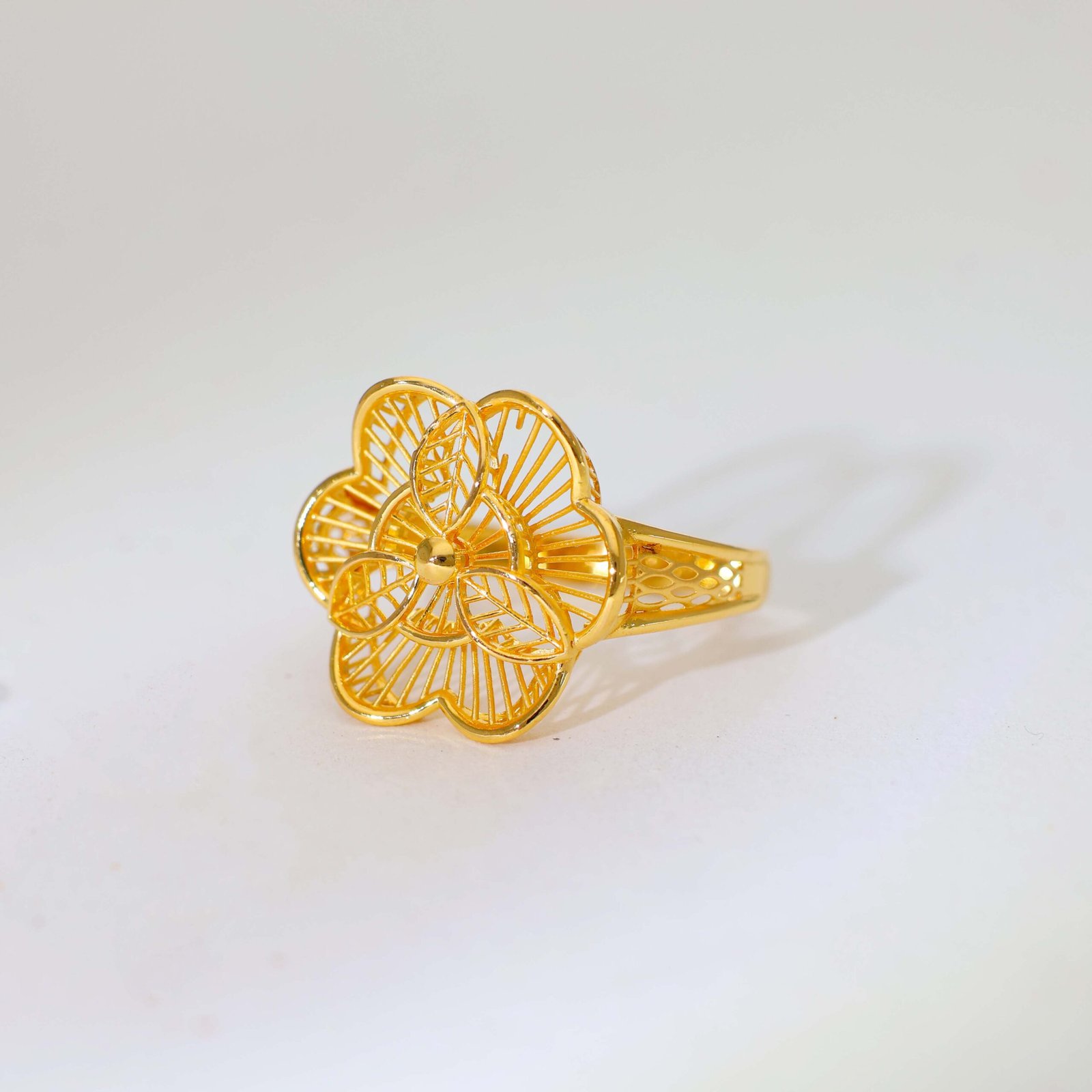 Bloom Petal Gold Ladies Rings - Image 3