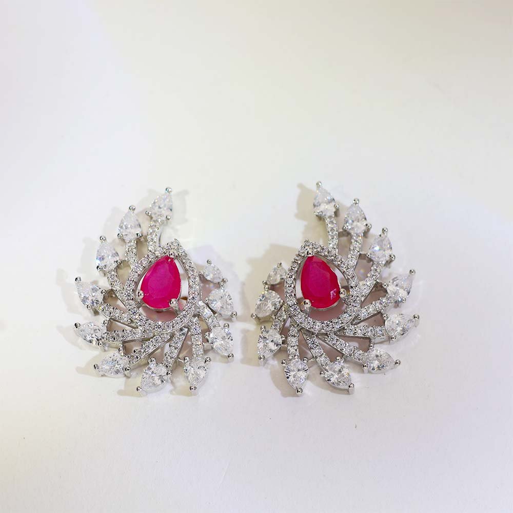Ruby Feather Pendant Set - Image 4
