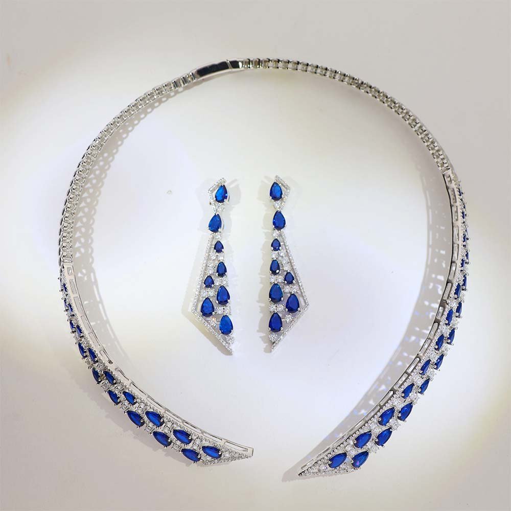 Blue Teardrop Pendant Set - Image 2