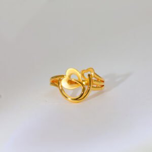 Golden Heart Bloom Gold Ladies Ring