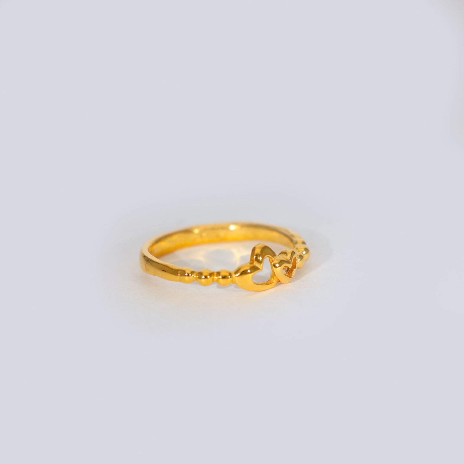 Sweet Hearts Gold Ladies Ring - Image 2
