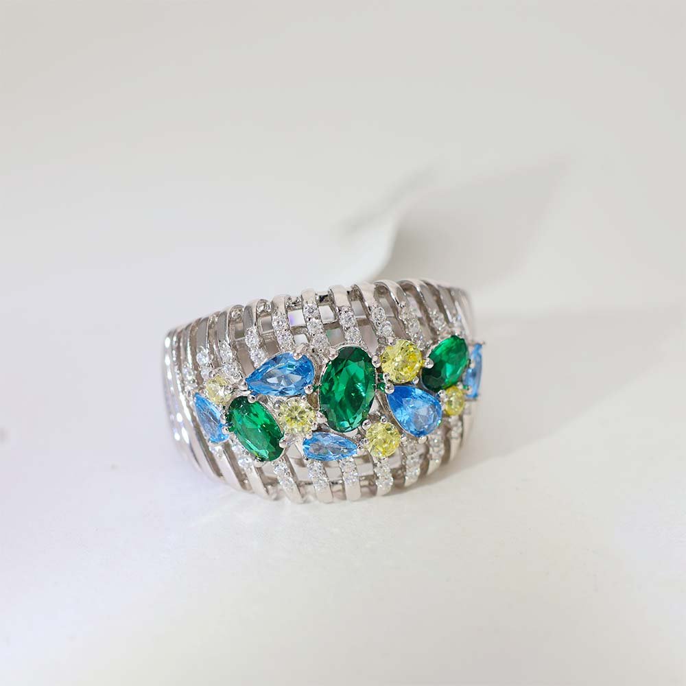 Color Bloom Diamond Cocktail Ring - Image 2