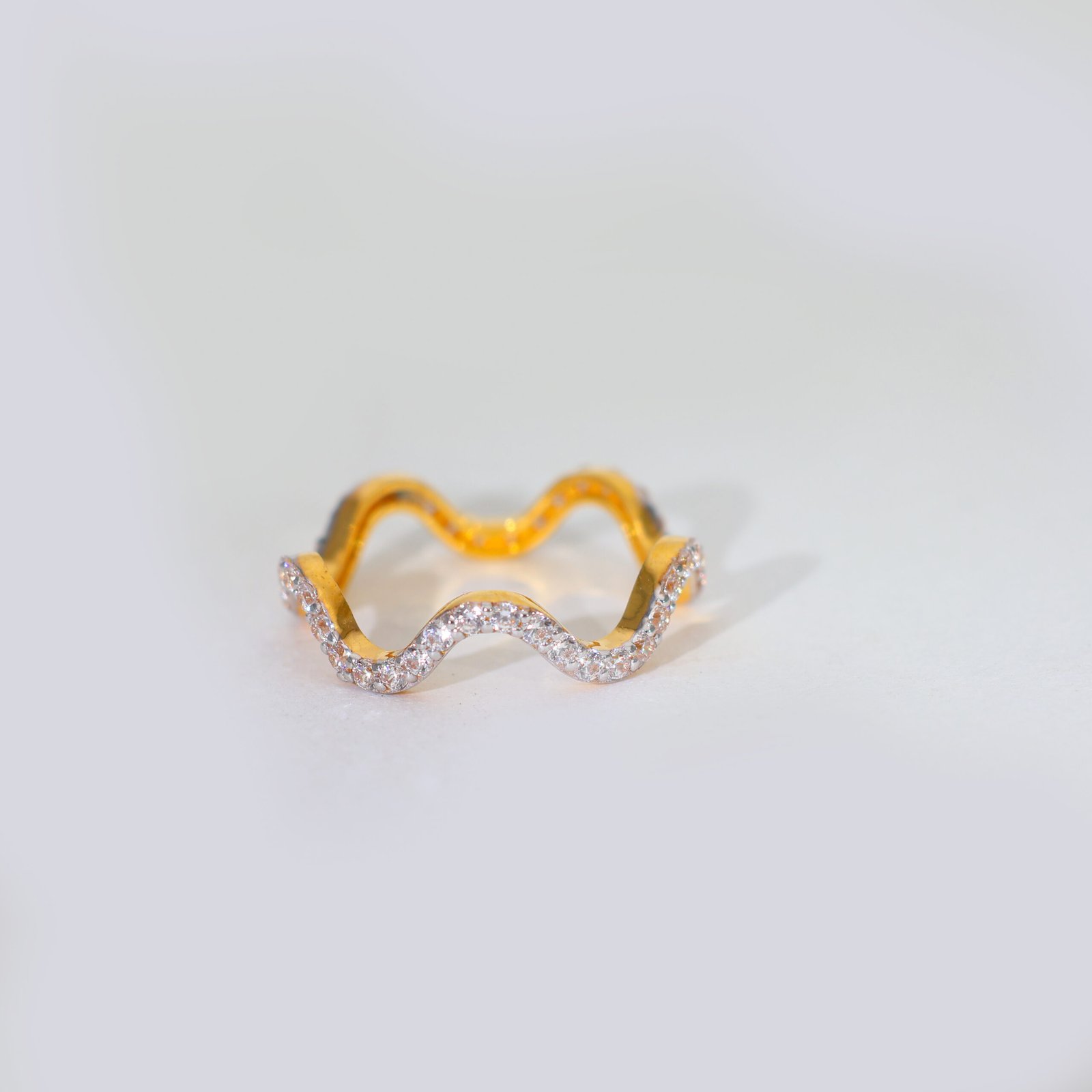 Diamond Wave Gold Ladies Ring - Image 3