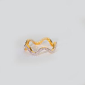 Diamond Wave Gold Ladies Ring