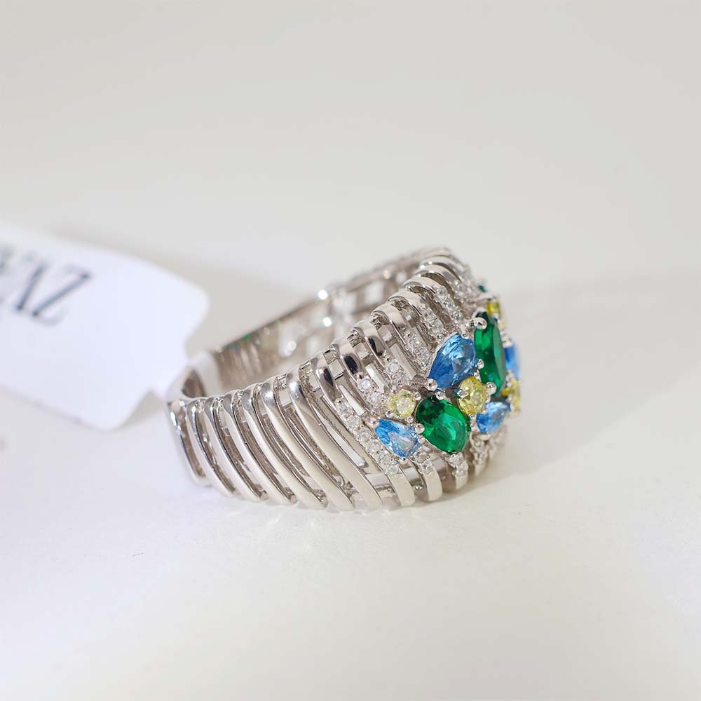 Color Bloom Diamond Cocktail Ring - Image 4