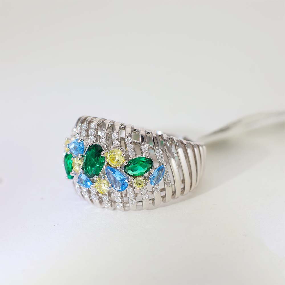 Color Bloom Diamond Cocktail Ring - Image 3