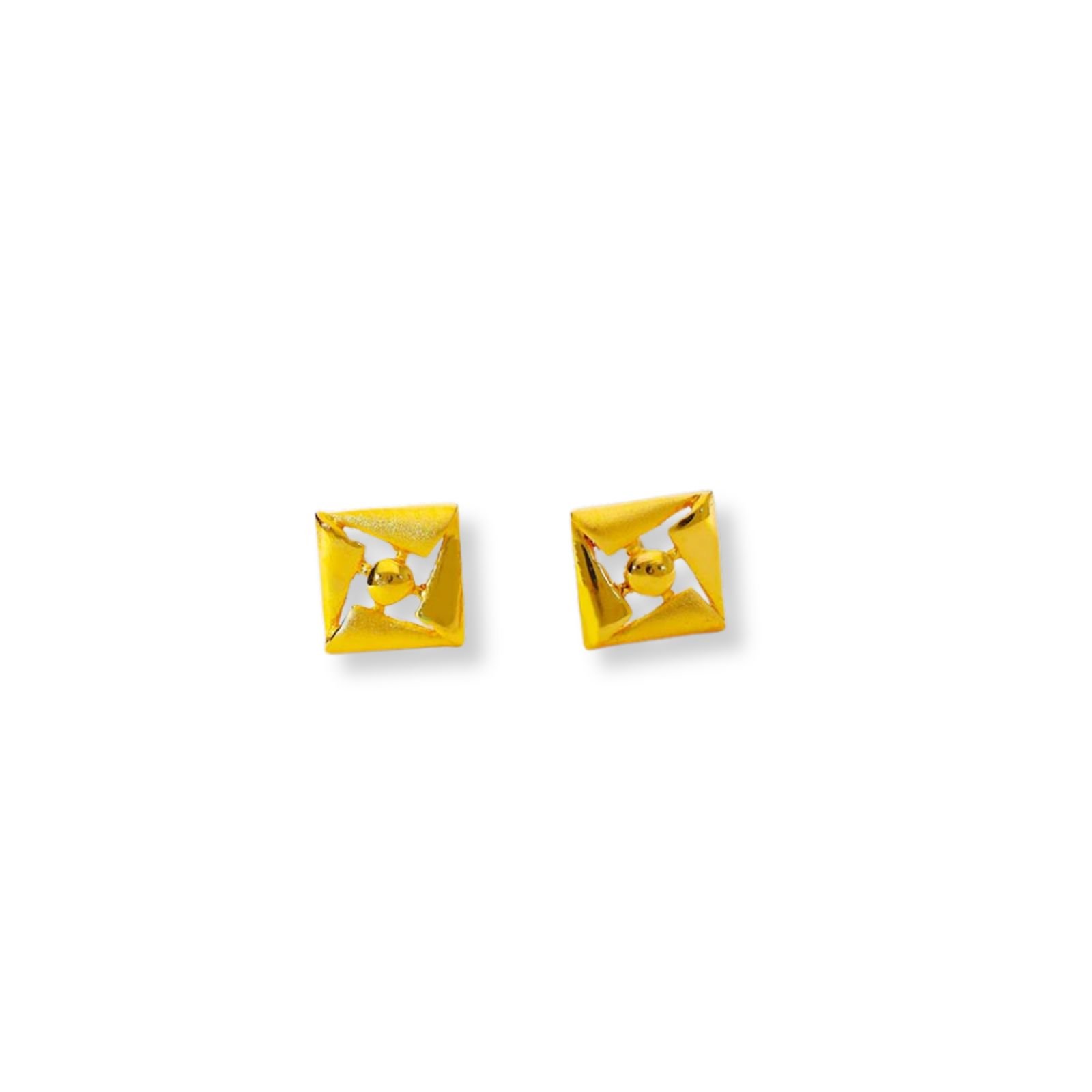 Square Shine Gold Ladies Earrings