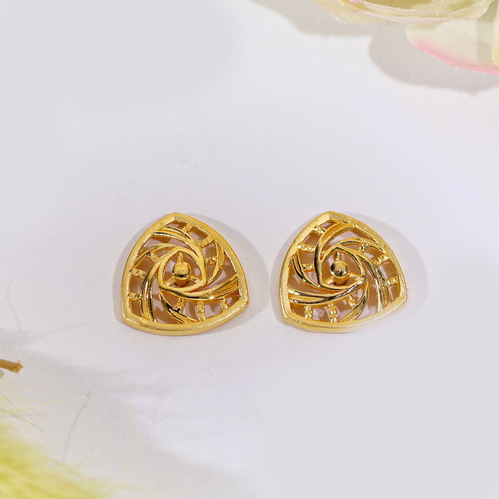 Golden Spiral Gold Earring - Image 3