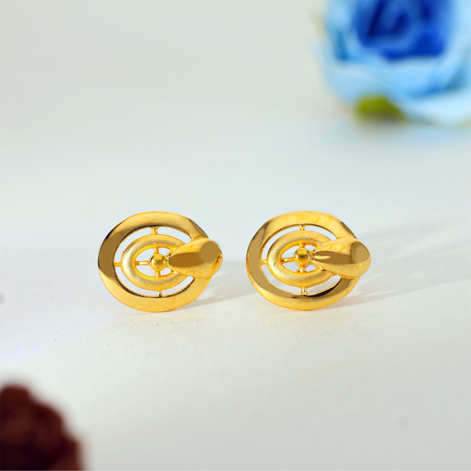 Golden Orbit Gold Earrings - Image 3
